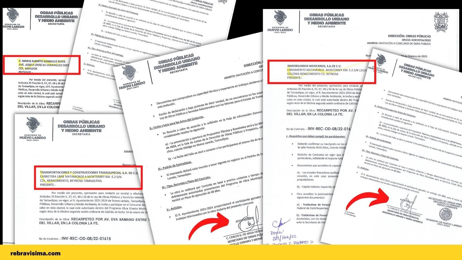 Imagenes de los contratos otorgados a dos empresas de Rolando Cantú Barragan.